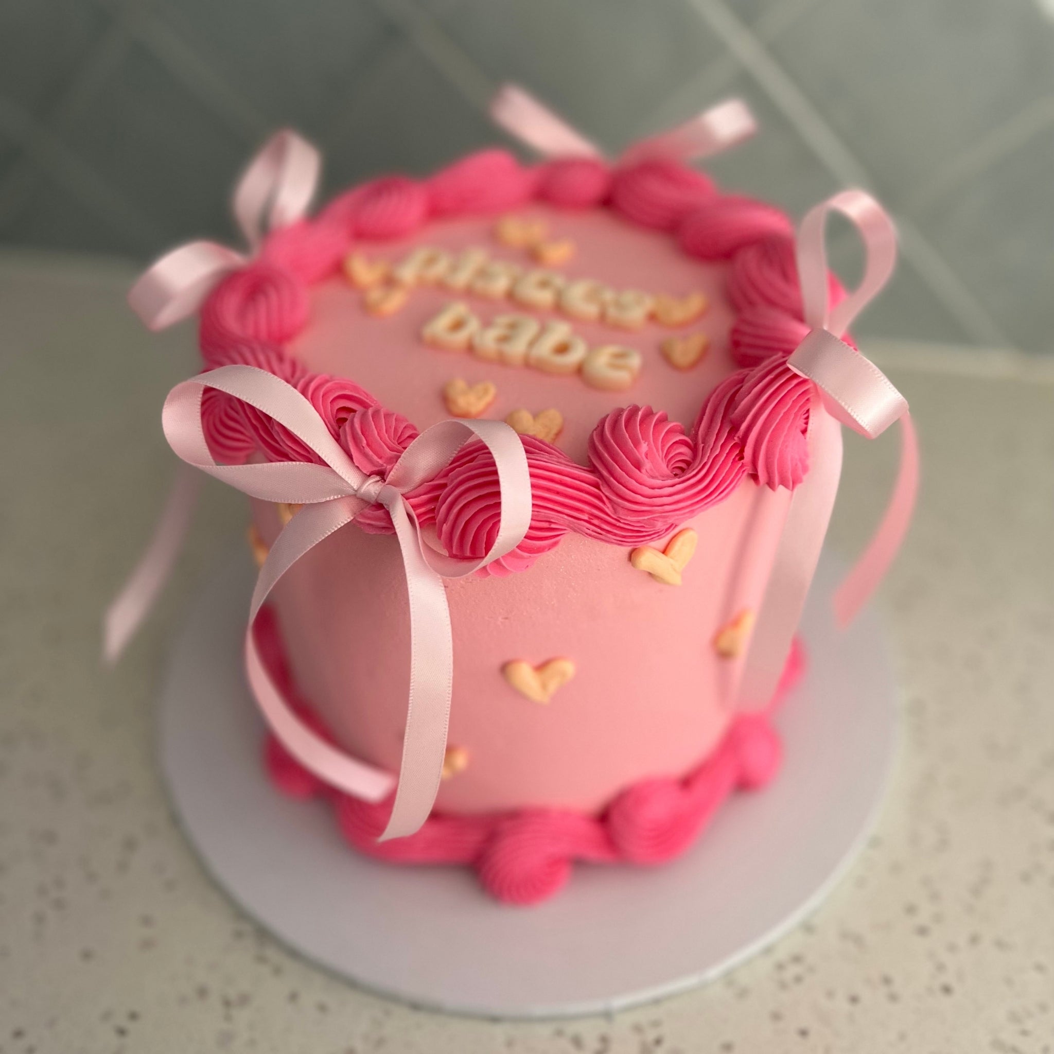 Bowtiful Heart Cake