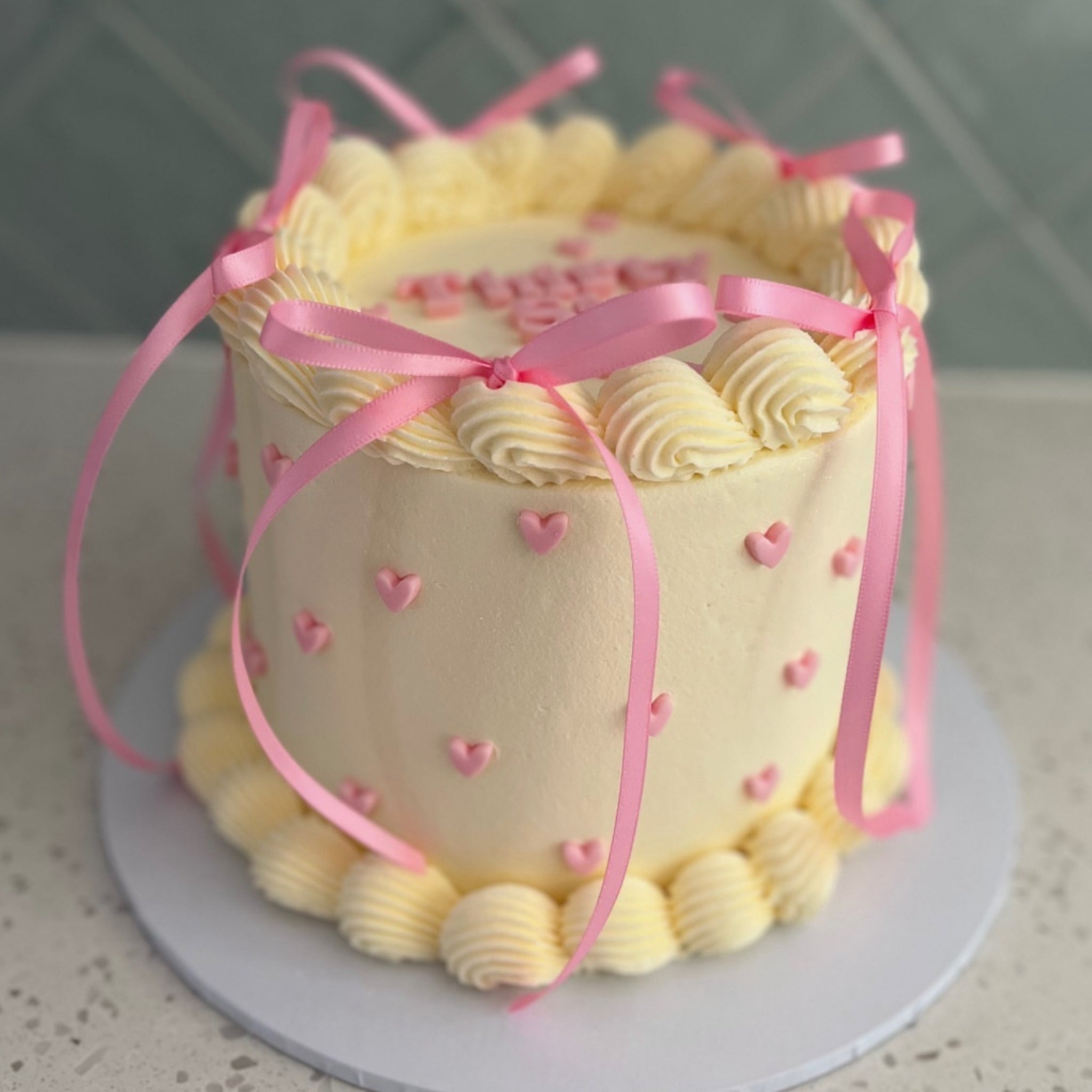 Bowtiful Heart Cake