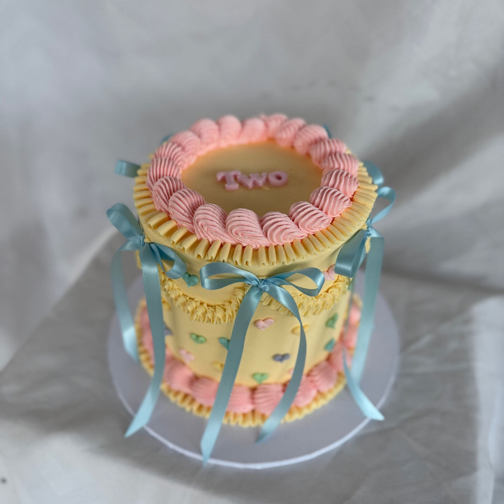 Rainbow Hearts Cake